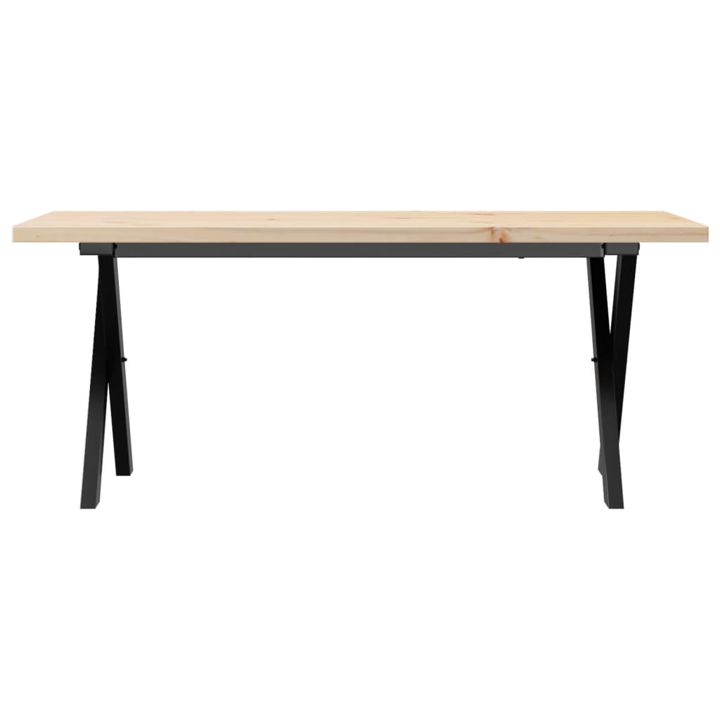 vidaXL Coffee Table X-Frame 110x40x45.5 cm Solid Wood Pine and Steel