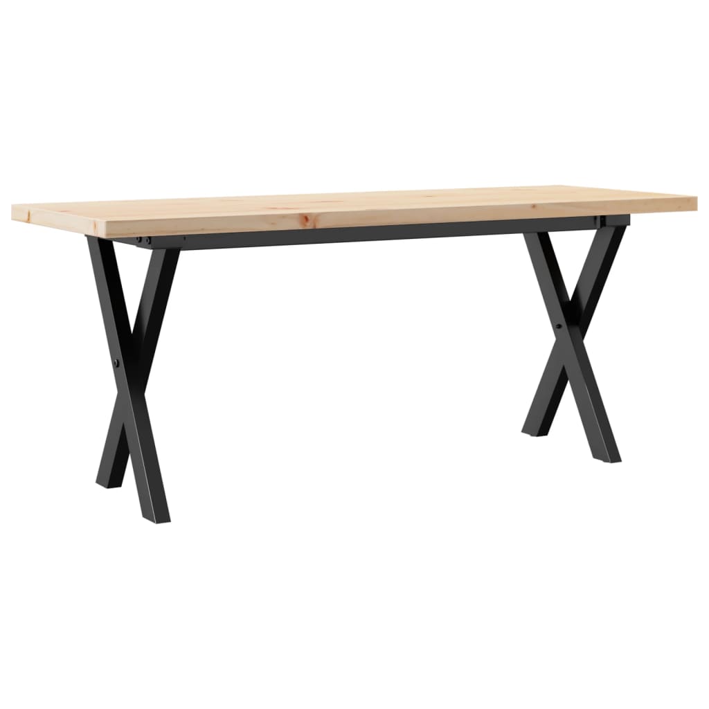 vidaXL Coffee Table X-Frame 110x40x45.5 cm Solid Wood Pine and Steel