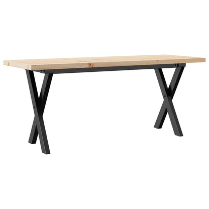 vidaXL Coffee Table X-Frame 110x40x45.5 cm Solid Wood Pine and Steel