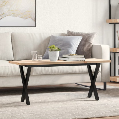 vidaXL Coffee Table X-Frame 110x40x45.5 cm Solid Wood Pine and Steel