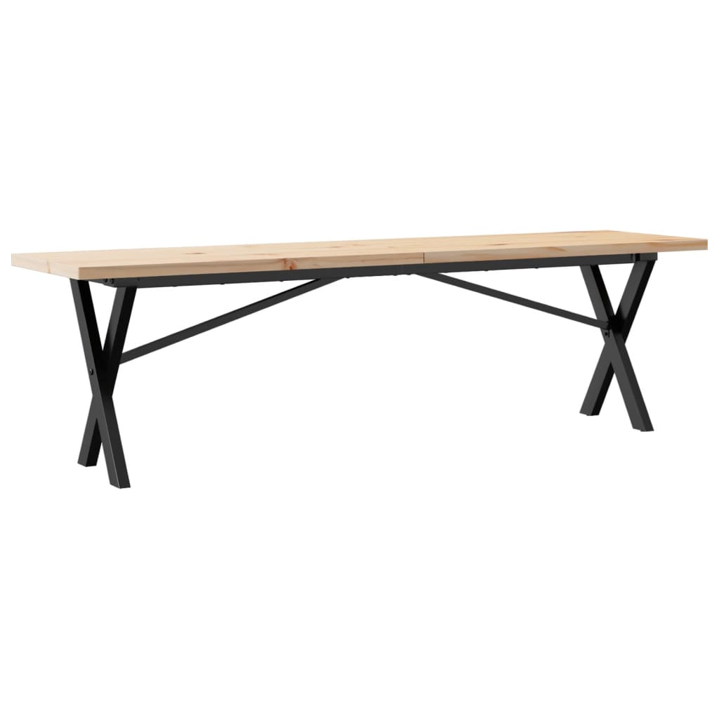 vidaXL Coffee Table X-Frame 160x40x45.5 cm Solid Wood Pine and Steel