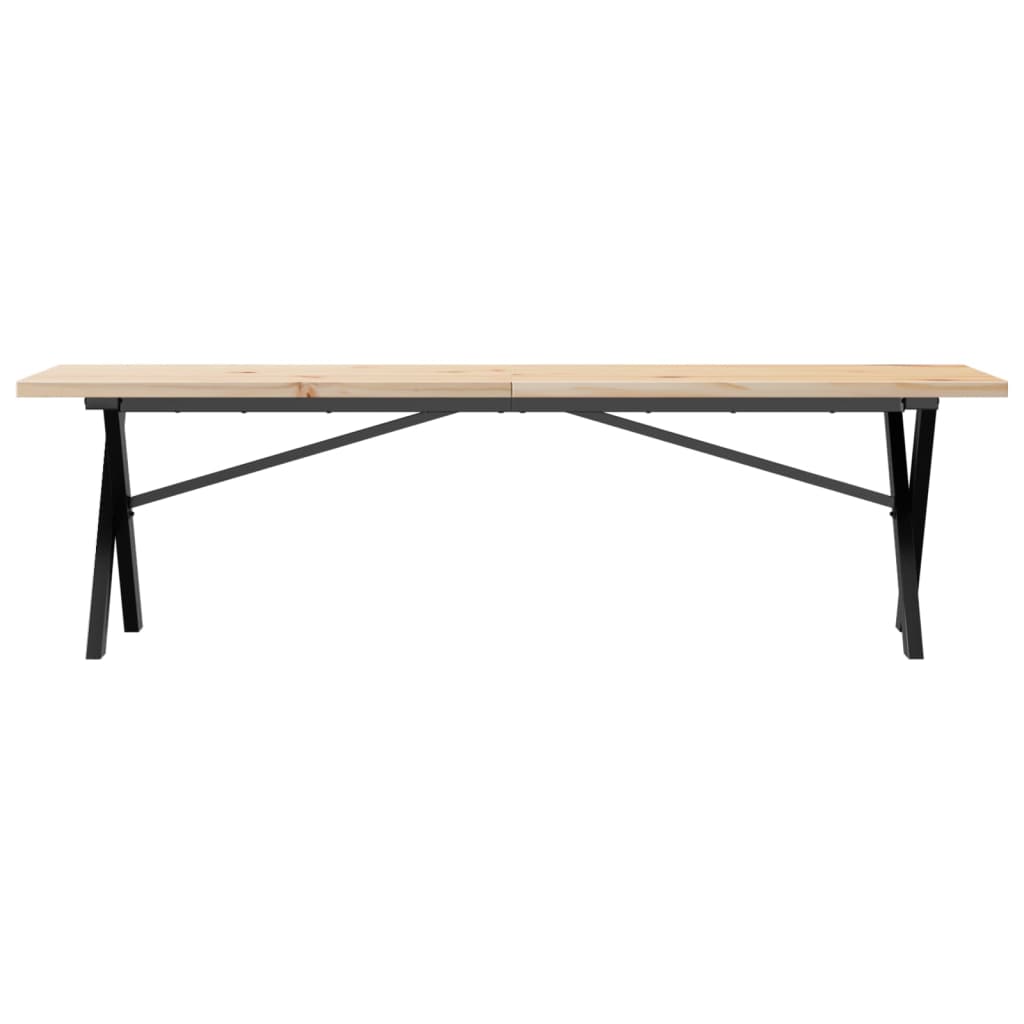 vidaXL Coffee Table X-Frame 160x40x45.5 cm Solid Wood Pine and Steel