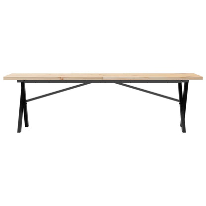 vidaXL Coffee Table X-Frame 160x40x45.5 cm Solid Wood Pine and Steel