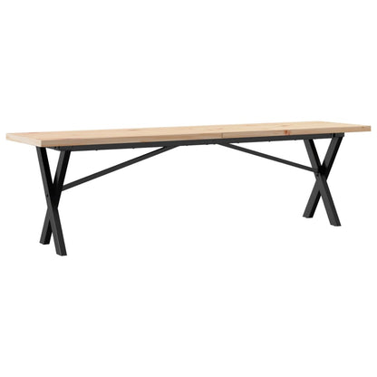 vidaXL Coffee Table X-Frame 160x40x45.5 cm Solid Wood Pine and Steel