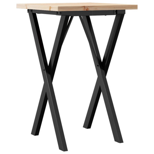vidaXL Dining Table X-Frame 50x50x75.5 cm Solid Wood Pine and Steel