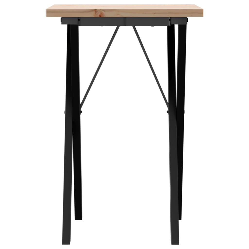 vidaXL Dining Table X-Frame 50x50x75.5 cm Solid Wood Pine and Steel