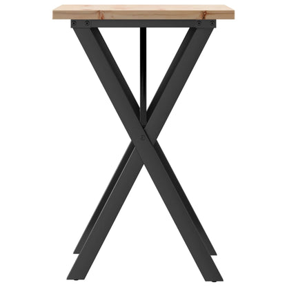 vidaXL Dining Table X-Frame 50x50x75.5 cm Solid Wood Pine and Steel