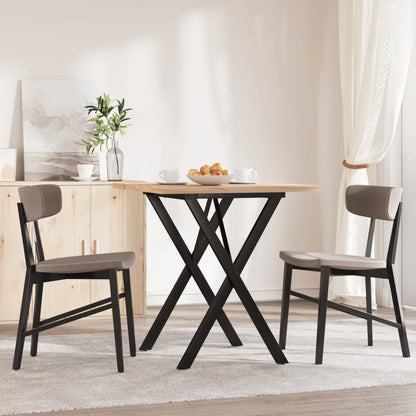 vidaXL Dining Table X-Frame 60x60x75.5 cm Solid Wood Pine and Steel