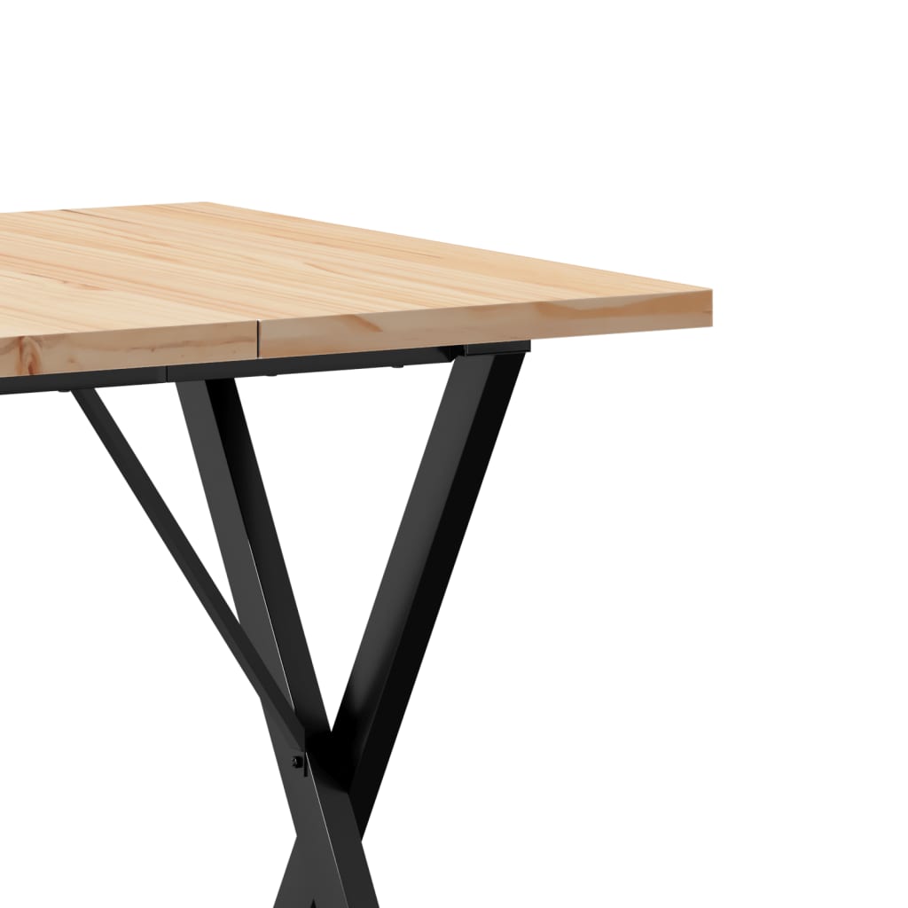 vidaXL Dining Table X-Frame 60x60x75.5 cm Solid Wood Pine and Steel
