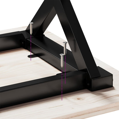 vidaXL Dining Table X-Frame 60x60x75.5 cm Solid Wood Pine and Steel