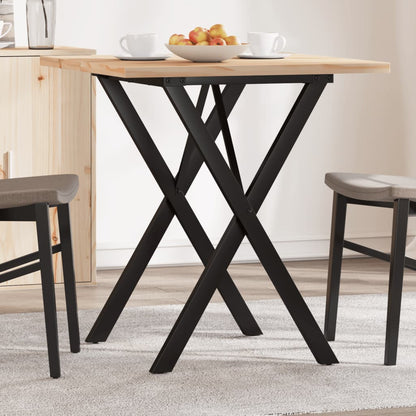 vidaXL Dining Table X-Frame 60x60x75.5 cm Solid Wood Pine and Steel