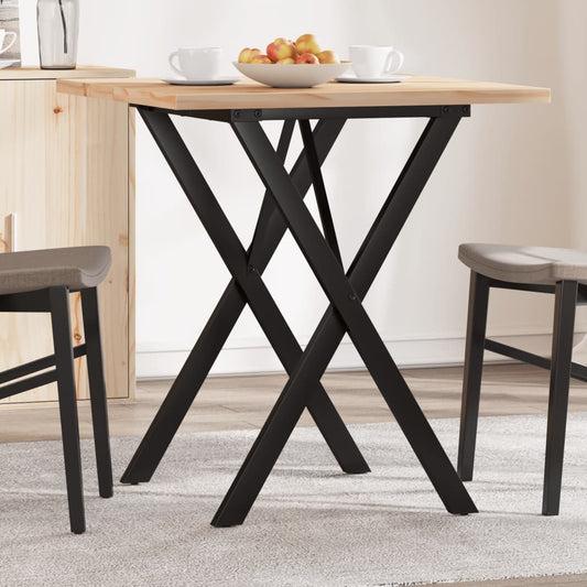 vidaXL Dining Table X-Frame 60x60x75.5 cm Solid Wood Pine and Steel
