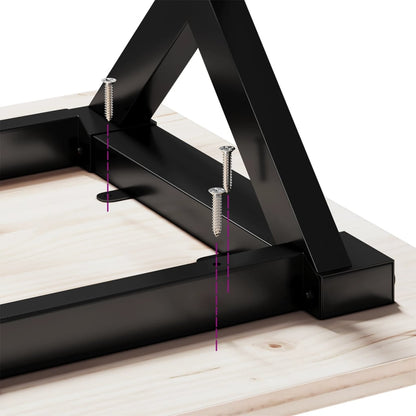 vidaXL Dining Table X-Frame 70x70x75.5 cm Solid Wood Pine and Steel