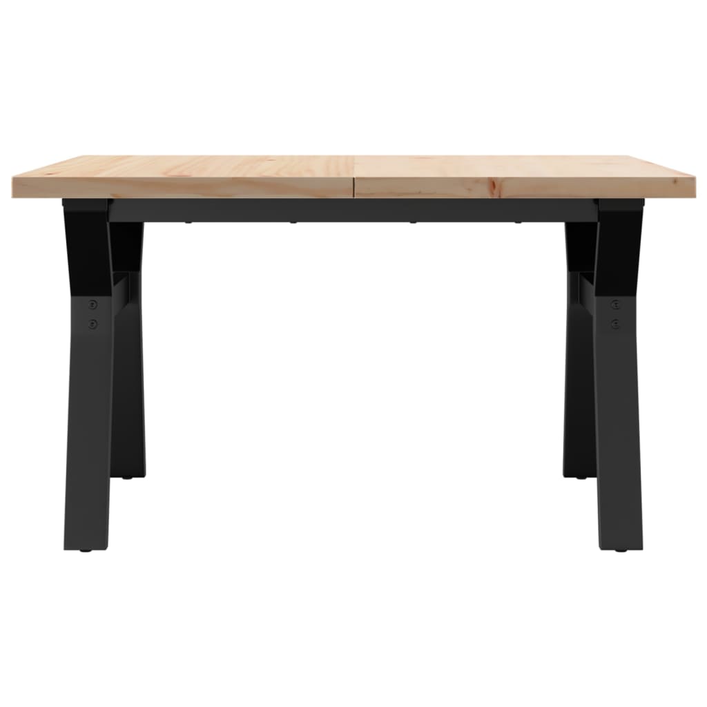 vidaXL Coffee Table Y-Frame 80x80x45.5 cm Solid Wood Pine and Steel