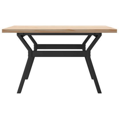 vidaXL Coffee Table Y-Frame 80x80x45.5 cm Solid Wood Pine and Steel