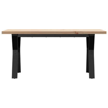 vidaXL Coffee Table Y-Frame 100x50x45.5 cm Solid Wood Pine and Steel