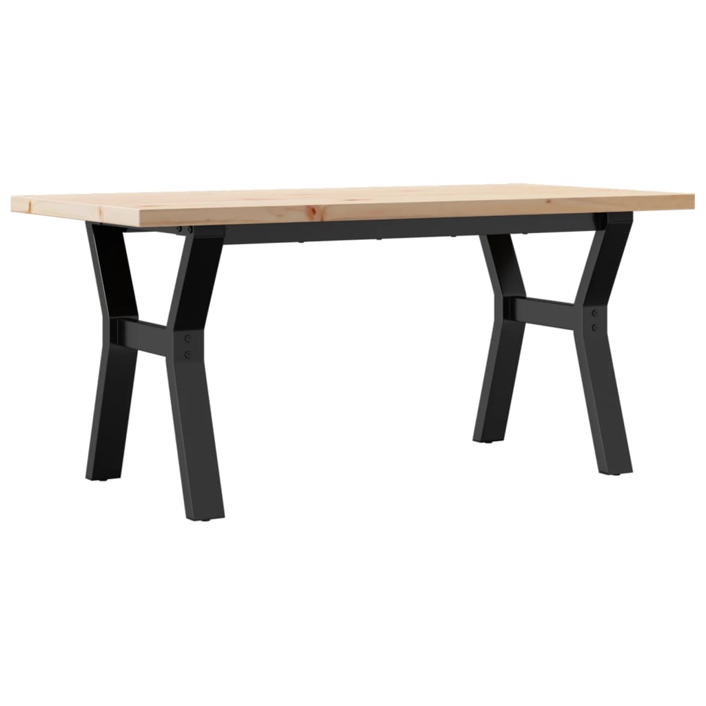 vidaXL Coffee Table Y-Frame 100x50x45.5 cm Solid Wood Pine and Steel