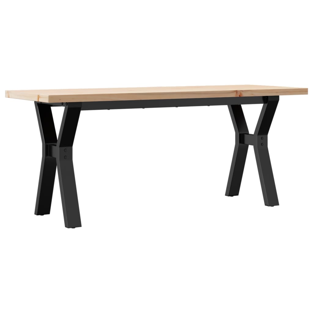 vidaXL Coffee Table Y-Frame 110x40x45.5 cm Solid Wood Pine and Steel