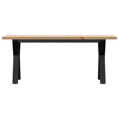 vidaXL Coffee Table Y-Frame 110x40x45.5 cm Solid Wood Pine and Steel