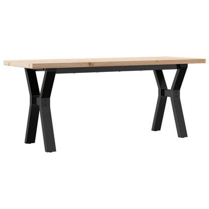 vidaXL Coffee Table Y-Frame 110x40x45.5 cm Solid Wood Pine and Steel