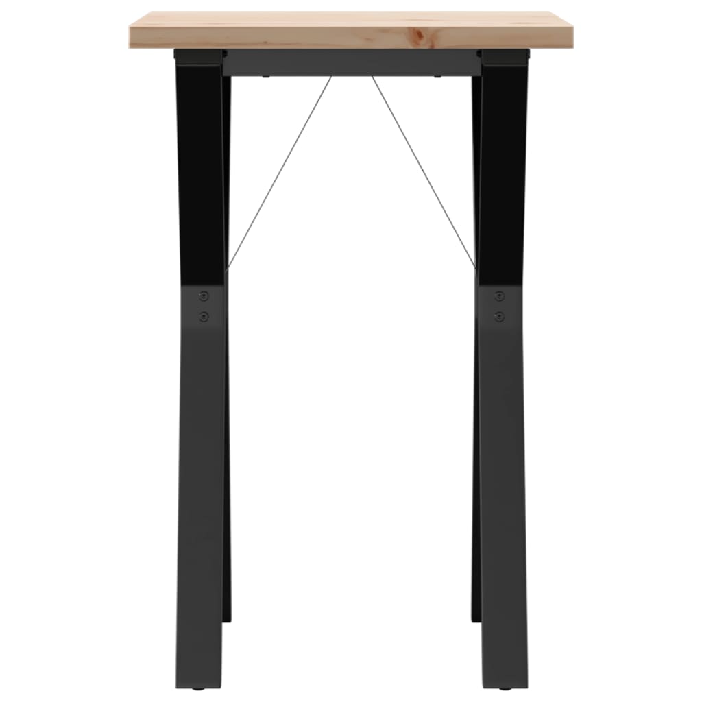vidaXL Dining Table Y-Frame 50x50x75.5 cm Solid Wood Pine and Steel