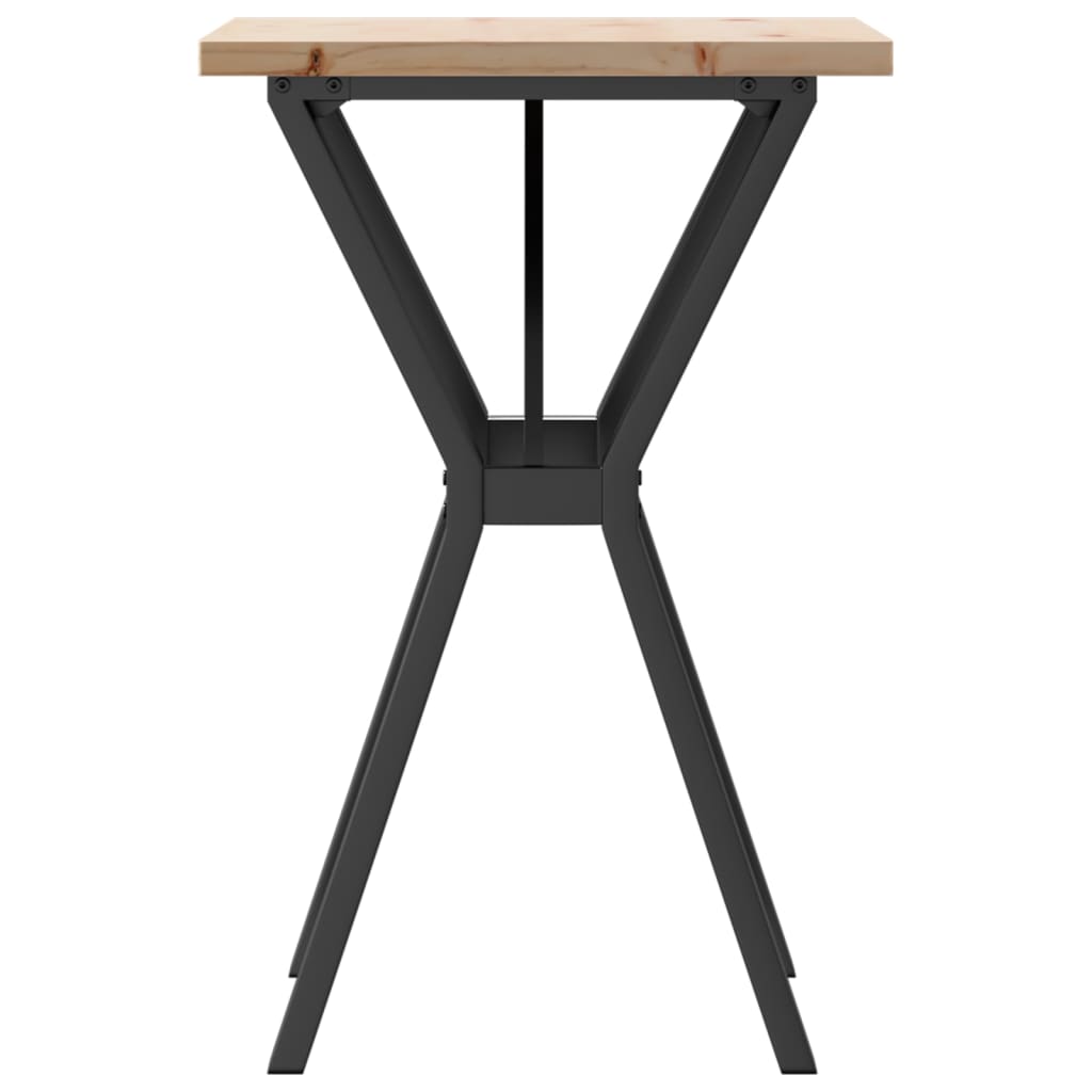 vidaXL Dining Table Y-Frame 50x50x75.5 cm Solid Wood Pine and Steel