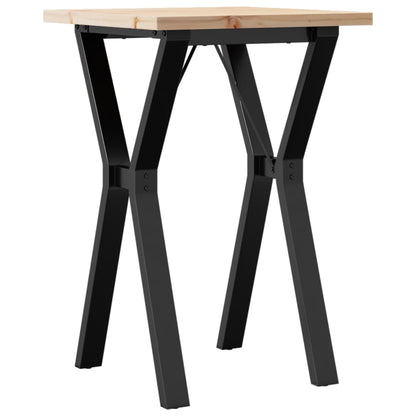 vidaXL Dining Table Y-Frame 50x50x75.5 cm Solid Wood Pine and Steel