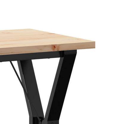 vidaXL Dining Table Y-Frame 50x50x75.5 cm Solid Wood Pine and Steel
