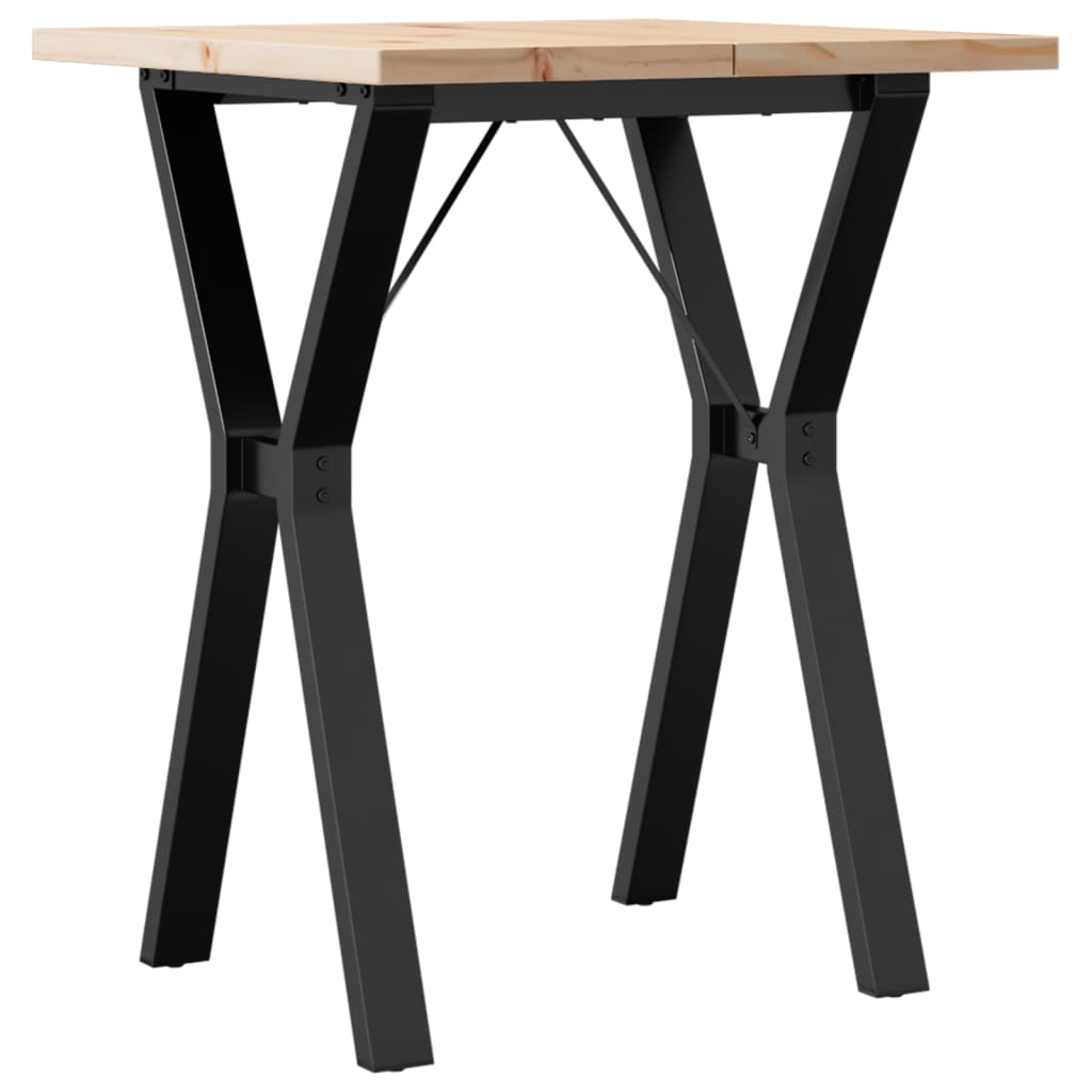 vidaXL Dining Table Y-Frame 60x60x75.5 cm Solid Wood Pine and Steel