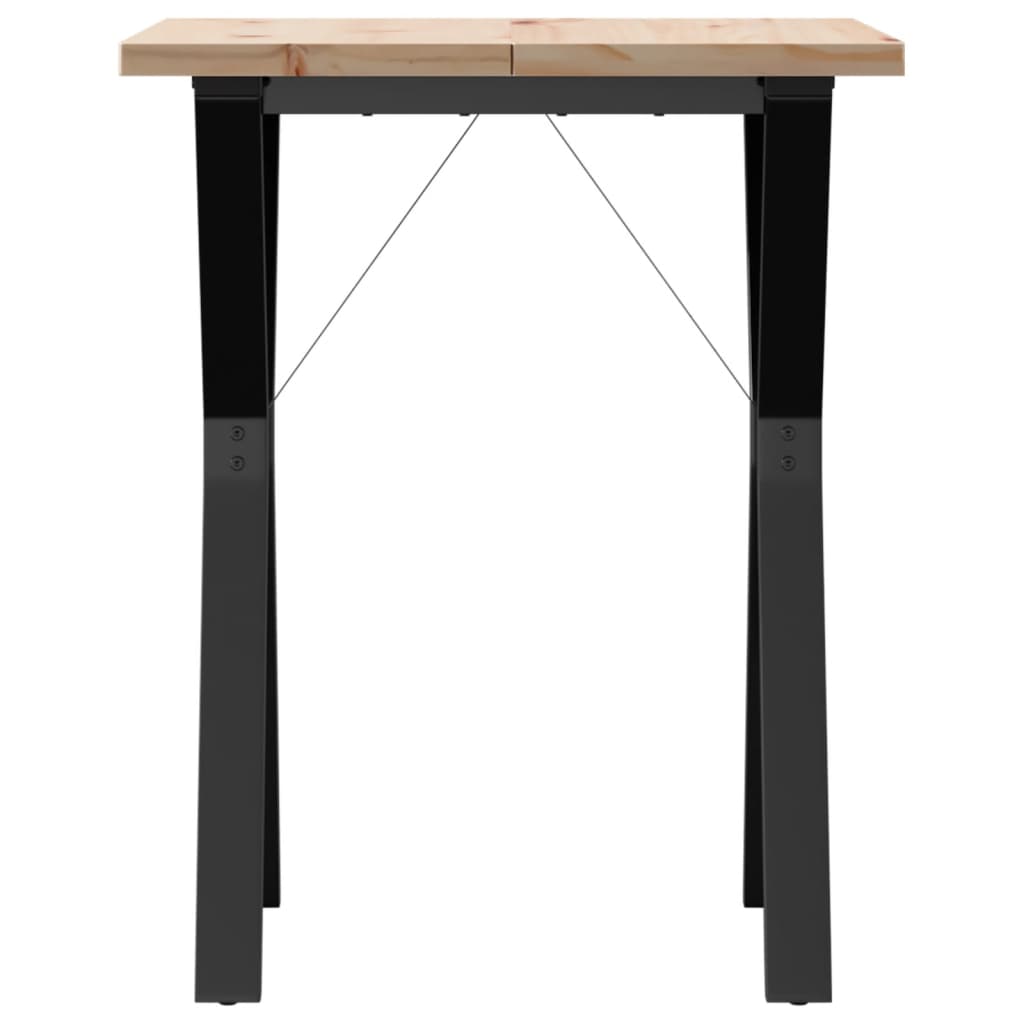 vidaXL Dining Table Y-Frame 60x60x75.5 cm Solid Wood Pine and Steel