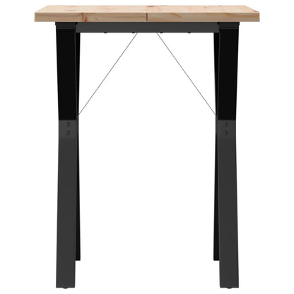vidaXL Dining Table Y-Frame 60x60x75.5 cm Solid Wood Pine and Steel