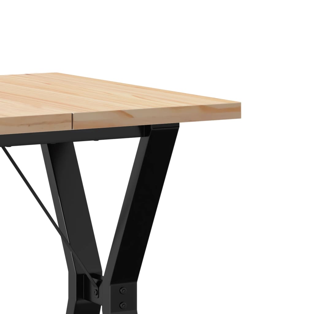 vidaXL Dining Table Y-Frame 60x60x75.5 cm Solid Wood Pine and Steel