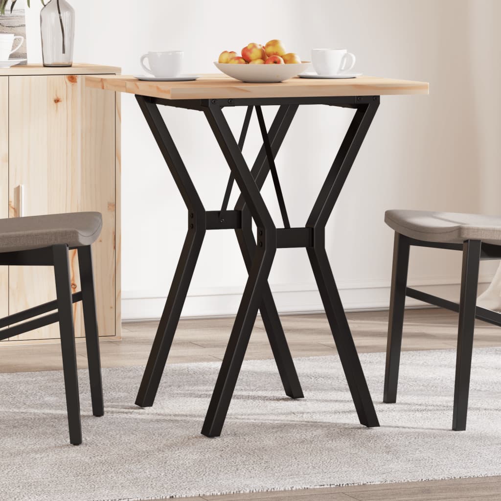 vidaXL Dining Table Y-Frame 60x60x75.5 cm Solid Wood Pine and Steel