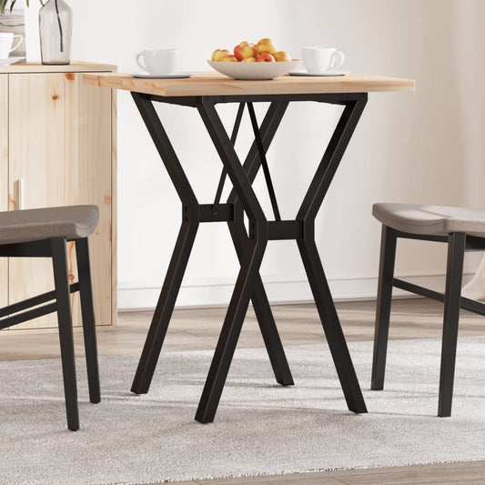 vidaXL Dining Table Y-Frame 60x60x75.5 cm Solid Wood Pine and Steel