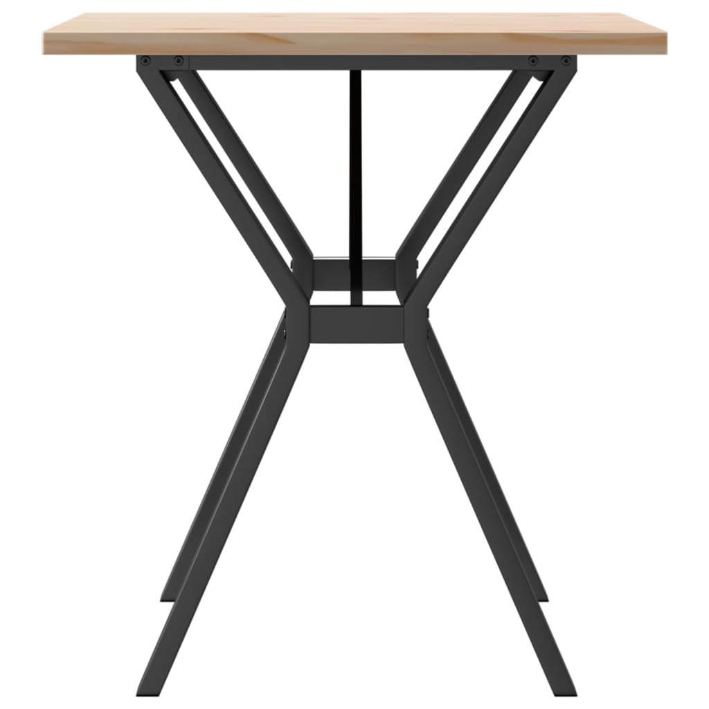 vidaXL Dining Table Y-Frame 70x70x75.5 cm Solid Wood Pine and Steel