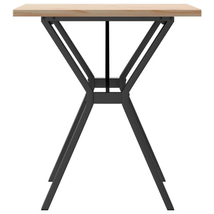 vidaXL Dining Table Y-Frame 70x70x75.5 cm Solid Wood Pine and Steel