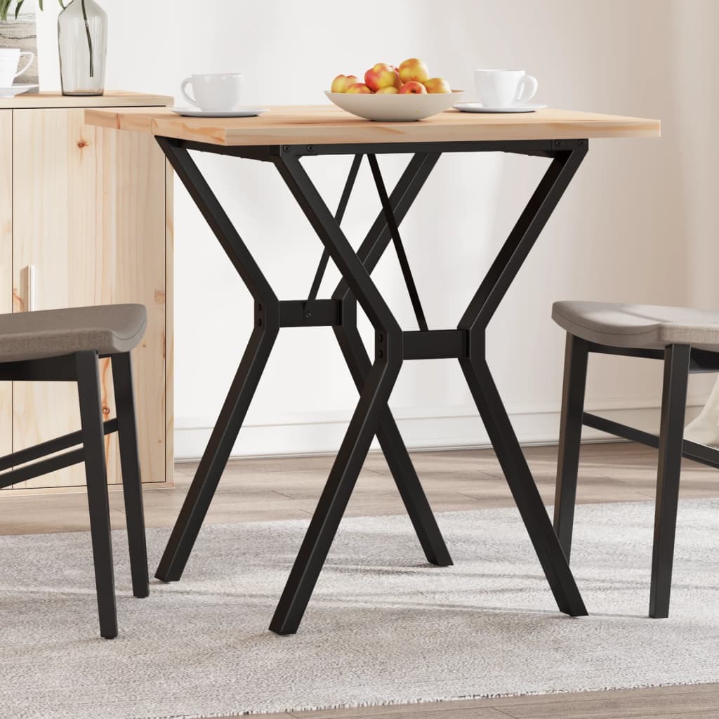 vidaXL Dining Table Y-Frame 70x70x75.5 cm Solid Wood Pine and Steel