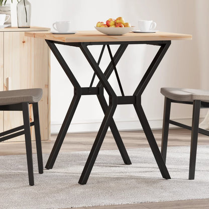 vidaXL Dining Table Y-Frame 70x70x75.5 cm Solid Wood Pine and Steel