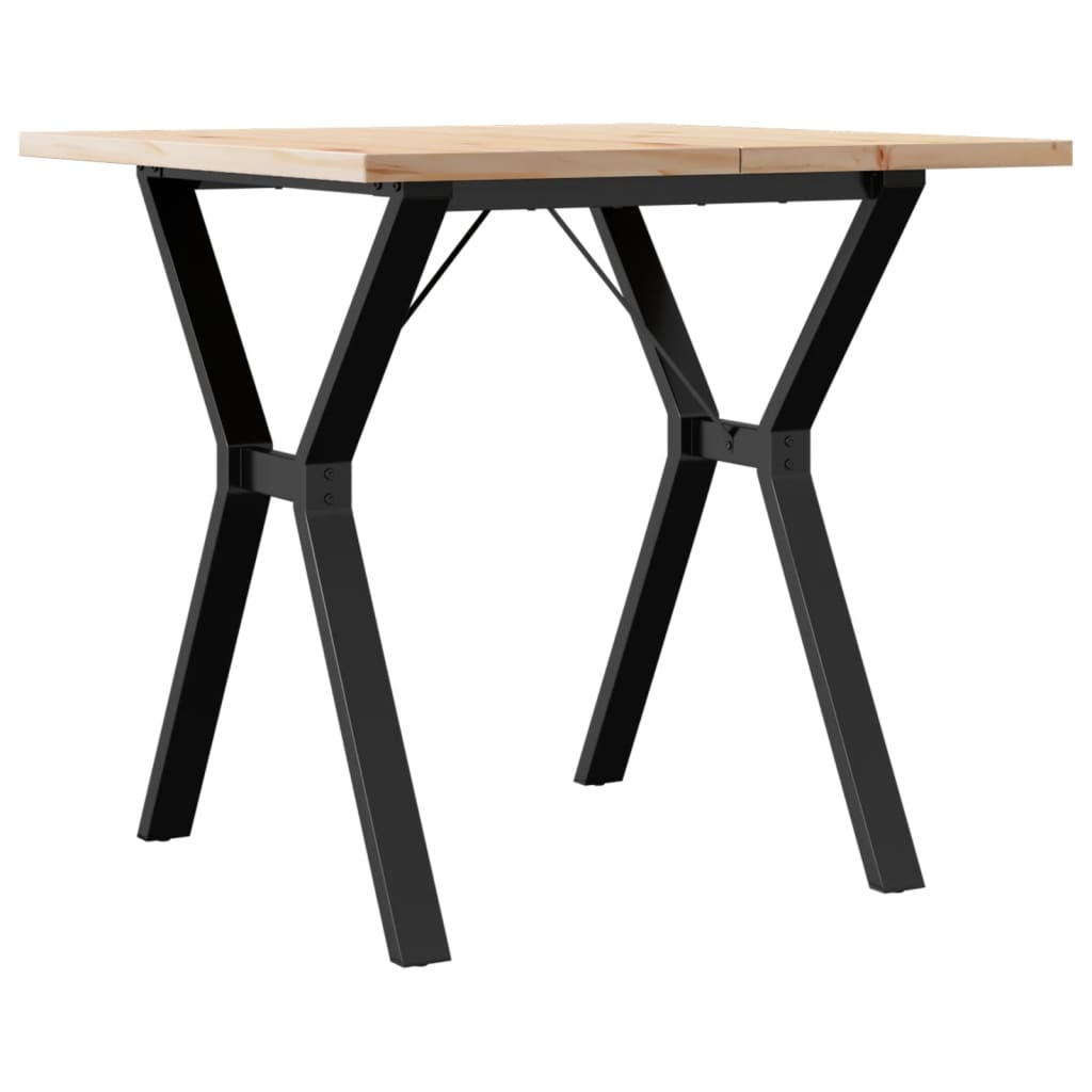 vidaXL Dining Table Y-Frame 80x80x75.5 cm Solid Wood Pine and Steel