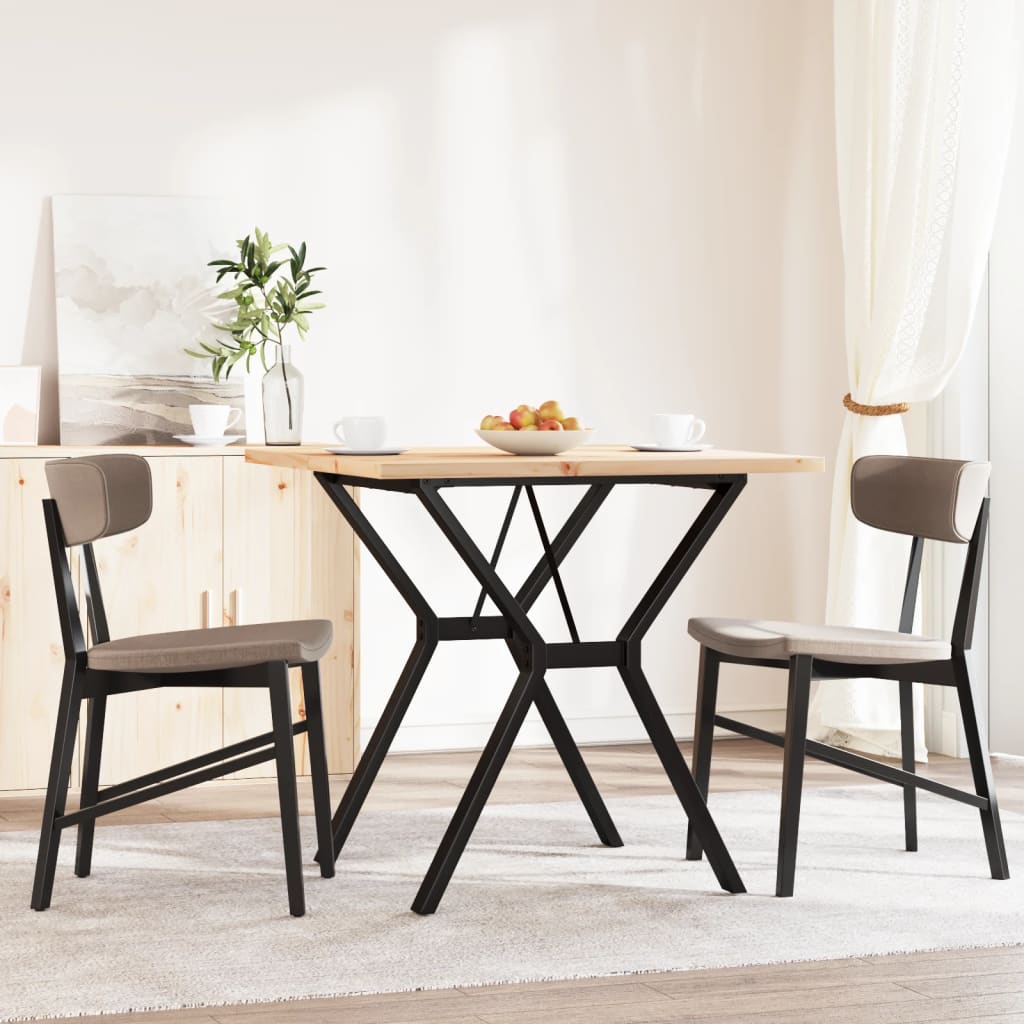 vidaXL Dining Table Y-Frame 80x80x75.5 cm Solid Wood Pine and Steel