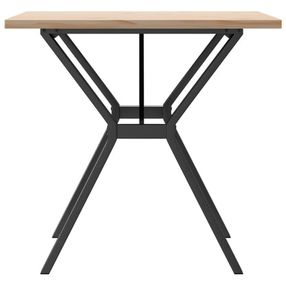vidaXL Dining Table Y-Frame 80x80x75.5 cm Solid Wood Pine and Steel