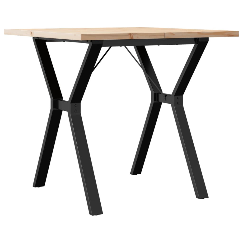vidaXL Dining Table Y-Frame 80x80x75.5 cm Solid Wood Pine and Steel