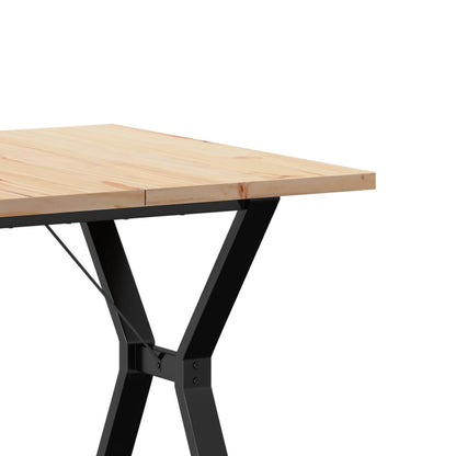 vidaXL Dining Table Y-Frame 80x80x75.5 cm Solid Wood Pine and Steel