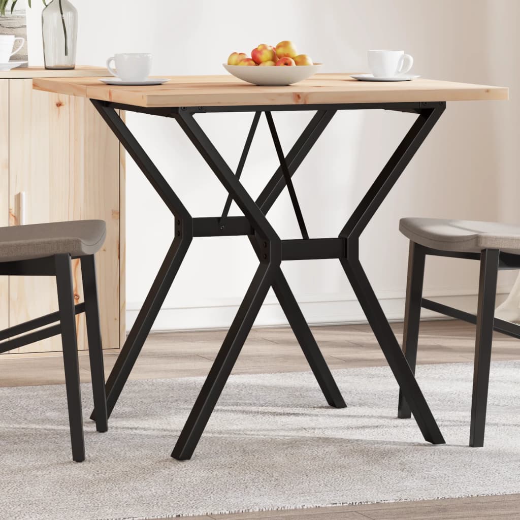 vidaXL Dining Table Y-Frame 80x80x75.5 cm Solid Wood Pine and Steel