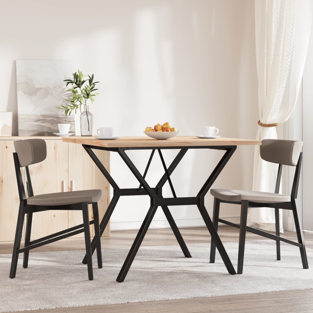 vidaXL Dining Table Y-Frame 90x90x75.5 cm Solid Wood Pine and Steel