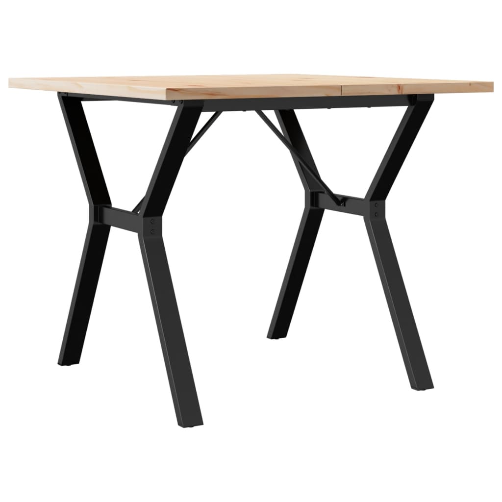 vidaXL Dining Table Y-Frame 90x90x75.5 cm Solid Wood Pine and Steel