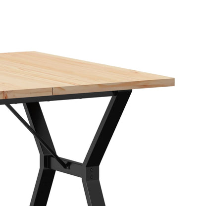 vidaXL Dining Table Y-Frame 90x90x75.5 cm Solid Wood Pine and Steel