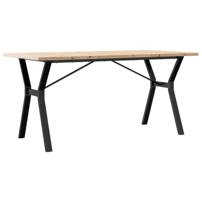 vidaXL Dining Table Y-Frame 140x80x75.5 cm Solid Wood Pine and Steel