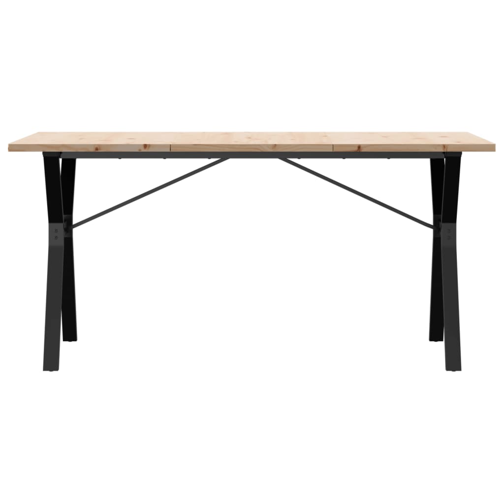 vidaXL Dining Table Y-Frame 140x80x75.5 cm Solid Wood Pine and Steel
