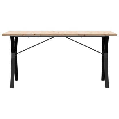 vidaXL Dining Table Y-Frame 140x80x75.5 cm Solid Wood Pine and Steel